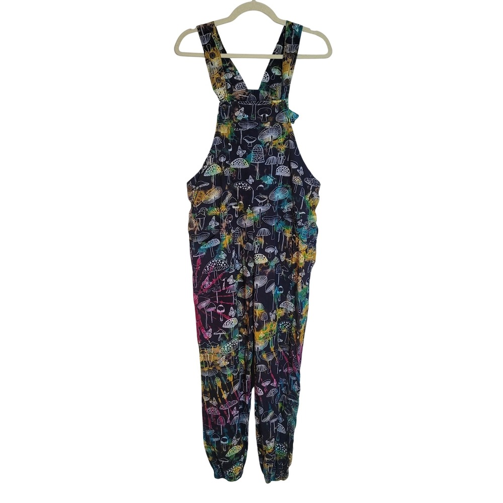 Rising International Mushroom Butterfly Overalls Tie Dye Cotton Small Nepal Boho